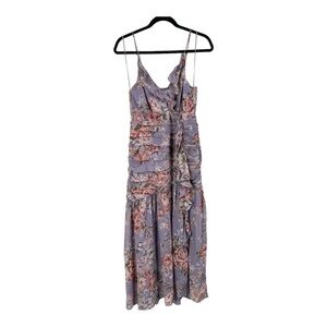 ASTR Ruched Purple Floral Dress